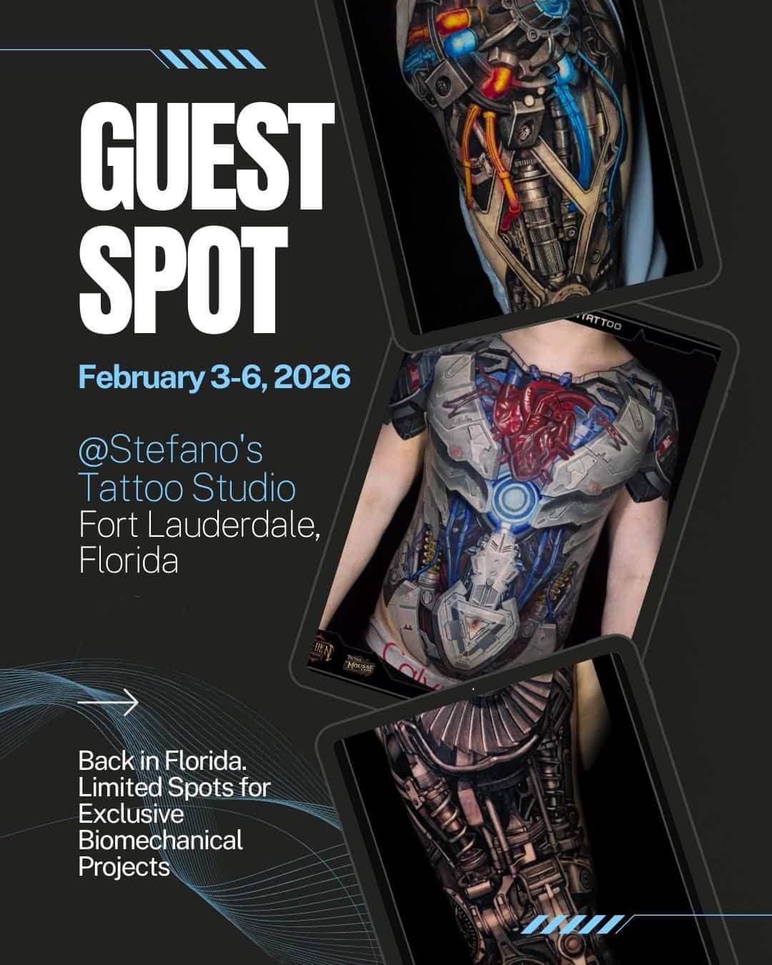 Guest Spot – Stefano’s Tattoo Studio, Fort Lauderdale, FL poster