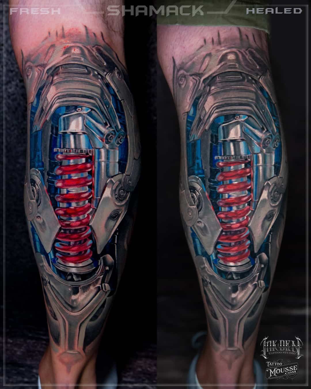 Spring-suspention-realism-3d-colour-cyber-biomechanical-tattoo-Shamack-Inkden